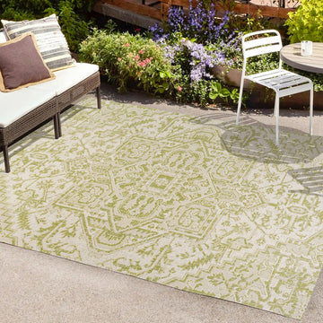 Estrella Bohemian Medallion Textured Weave Indoor/outdoor Area Rug